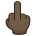 🖕🏿 middle finger: dark skin tone display on JoyPixels